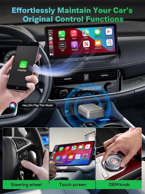 Беспроводной адаптер Aileway 2-в-1 для Apple CarPlay и Android Auto с Bluetooth 5.4 и Wi-Fi 5,8 ГГц - изображение 4
