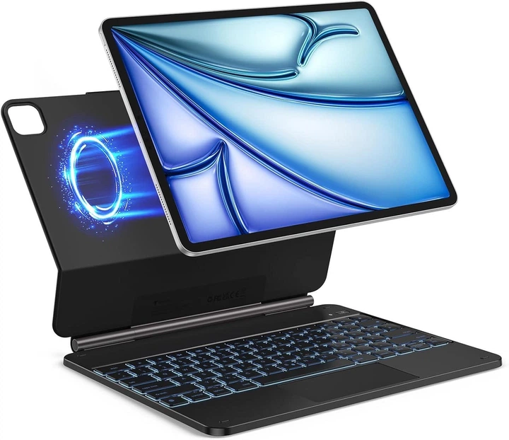 Чохол-клавіатура TECURS QWERTZ для iPad Air 13" (M4/M3/M2 2026/2025/2024) та iPad Pro 12.9 (6/5/4/3 Gen) магнітний кейс із клавіатурою з підсвіткою та трекпадом чорного кольору - Фото 1 Чохол-клавіатура TECURS QWERTZ для iPad Air 13" (M4/M3/M2 2026/2025/2024) та iPad Pro 12.9 (6/5/4/3 Gen) магнітний кейс із клавіатурою з підсвіткою та трекпадом чорного кольору - зображення 1