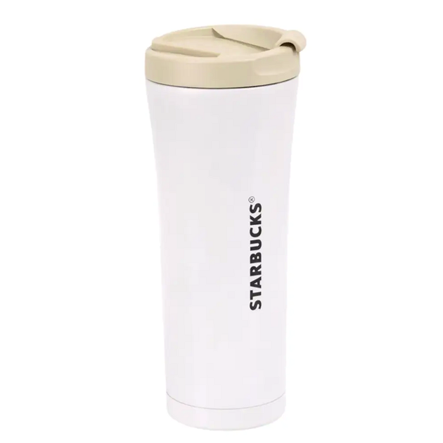 Термостакан 500 мл из нержавеющей стали с откидной крышкой для напитков белый SQ-29112 - Фото 1 Термостакан 500 мл из нержавеющей стали с откидной крышкой для напитков белый SQ-29112 - изображение 1
