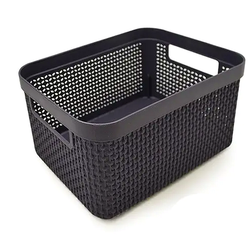 Корзина для хранения белья Ротанг 6л черный 28x19x14 см пластиковый органайзер SQ-26434 - Фото 2 Корзина для хранения белья Ротанг 6л черный 28x19x14 см пластиковый органайзер SQ-26434 - изображение 2