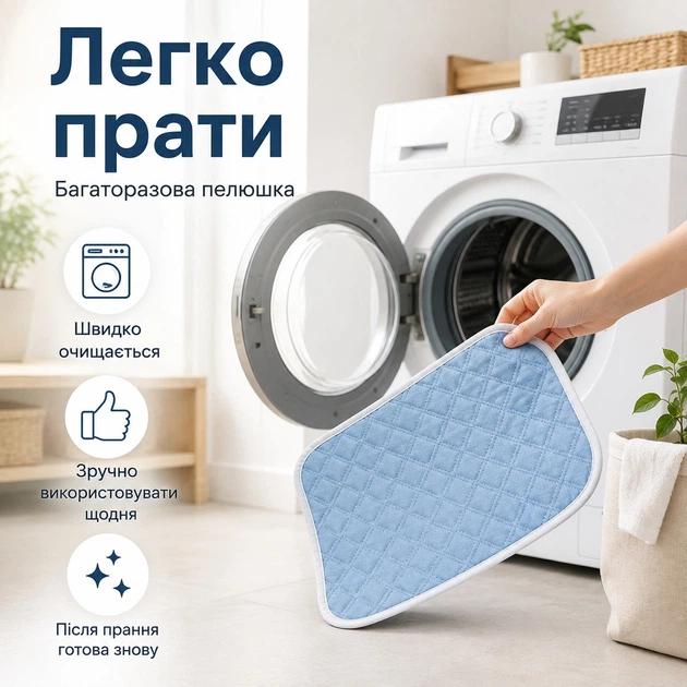 Многоразовая тренировочная пеленка для собак и котов, 40×30 см, голубая - Фото 3 Многоразовая тренировочная пеленка для собак и котов, 40×30 см, голубая - изображение 3