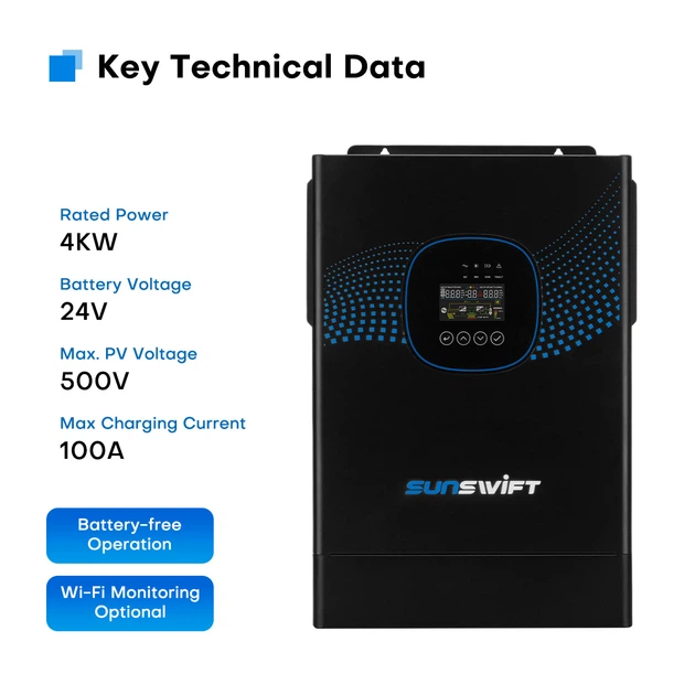Гібридний інвертор SunSwift SYP 4кВт 24V 1Ф - изображение 5