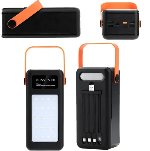 Power Bank AND YM-638 CX 100000 мАг Повербанк із сонячною батареєю вбудованими кабелями і ліхтариком - Фото 7 Power Bank AND YM-638 CX 100000 мАг Повербанк із сонячною батареєю вбудованими кабелями і ліхтариком - зображення 7