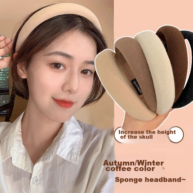 Повязка на голову «Сянвань», повязка на голову из губки с высокой короной для женщин, ретро-аксессуар для волос с широкими краями в французском стиле, повязка для активного отдыха, украшение для волос, подарок для женщин. - изображение 4