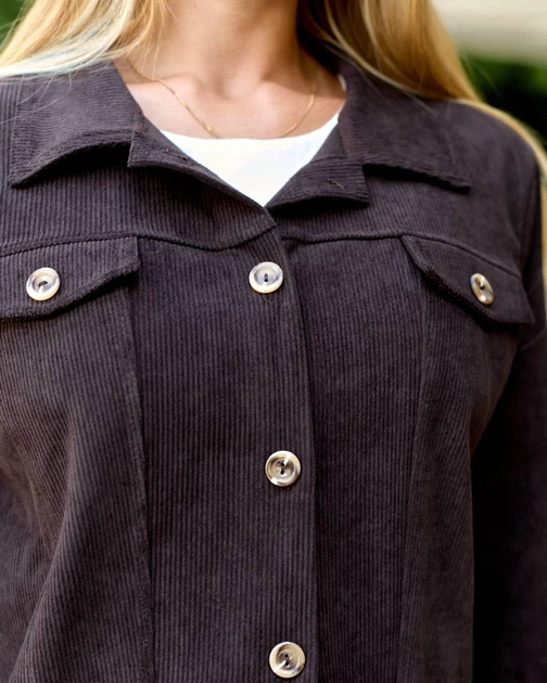 Костюм жіночий вельветовий жакет+спідниця міді Nobilitas 46/48 коричневий - Фото 6 Костюм жіночий вельветовий жакет+спідниця міді Nobilitas 46/48 коричневий - зображення 6
