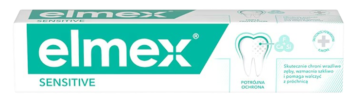 Набір зубних паст Elmex Sensitive Tripack з фтором 3 x 75 мл (8590232000227) - Фото 2 Набір зубних паст Elmex Sensitive Tripack з фтором 3 x 75 мл (8590232000227) - зображення 2