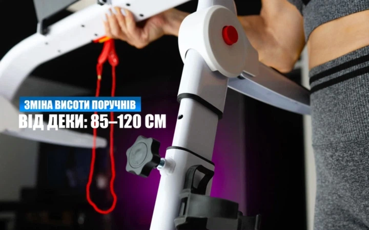 Бігова доріжка FitLogic T116W компактна біла Bluetooth для дому - зображення 8