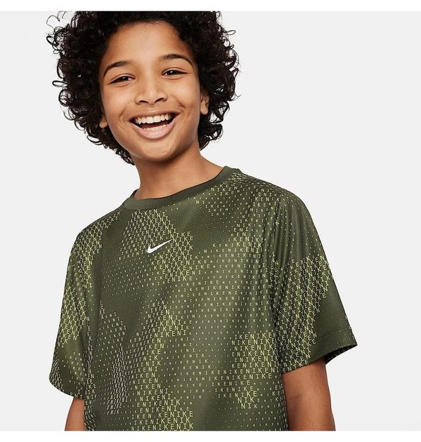 Футболка детская Nike Youth Dri-Fit Military Printed Top XS Зеленая FN8694-325 - изображение 3