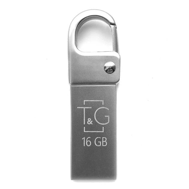 Флешка T&G Metal 16 ГБ USB 2.0 металева моноблок з карабіном - Фото 1 Флешка T&G Metal 16 ГБ USB 2.0 металева моноблок з карабіном - зображення 1