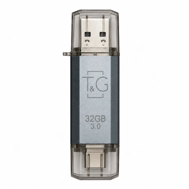 Флешка T&G Star 32 ГБ USB 2.0 Type-C металлическая с крышкой серебристая - Фото 1 Флешка T&G Star 32 ГБ USB 2.0 Type-C металлическая с крышкой серебристая - изображение 1