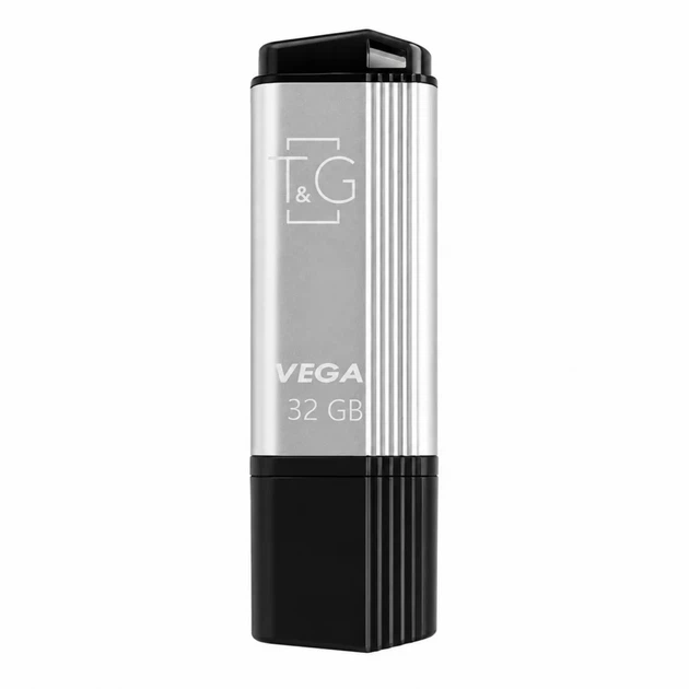 Флешка T&G Vega 32 ГБ USB 2.0 пластиковая с крышкой серебристая - Фото 1 Флешка T&G Vega 32 ГБ USB 2.0 пластиковая с крышкой серебристая - изображение 1