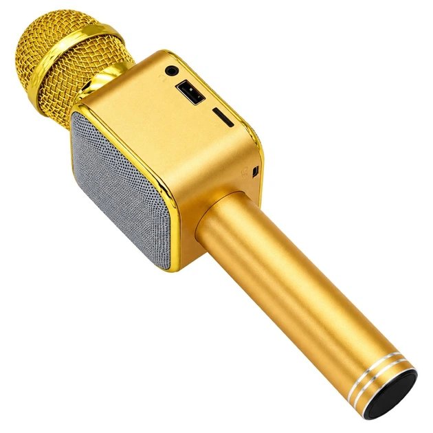 Бездротовий мікрофон – колонка для караоке з вбудованим динаміком DM WS1818 Bluetooth Золотистий - изображение 2