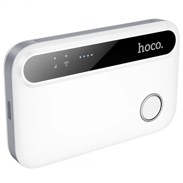 Портативный Wi-Fi роутер-модем Hoco HI41 150 Мбит/с, Micro SIM, 2100 мА·ч, White - изображение 2