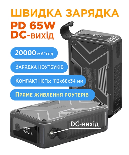 УМБ Sigma X-power SI20A11QLX-DC 20000mAh 65W + DC 9-22V Black (4827798844014) - Фото 13 УМБ Sigma X-power SI20A11QLX-DC 20000mAh 65W + DC 9-22V Black (4827798844014) - изображение 13
