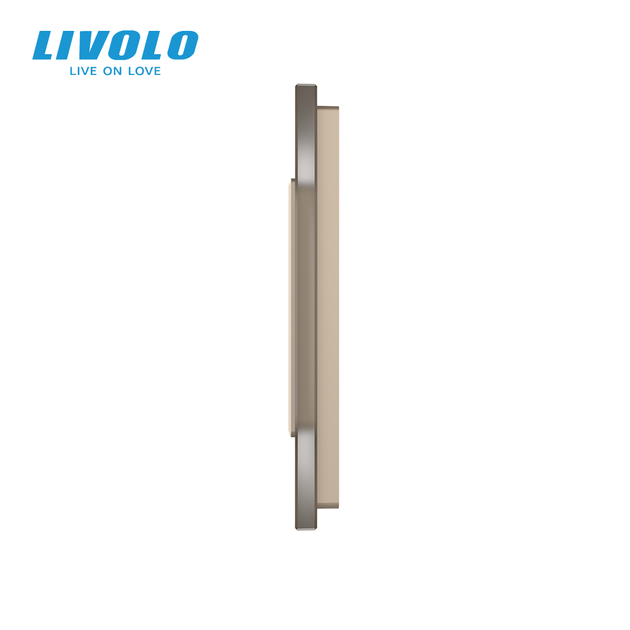 Рамка 1-постовая LIVOLO, закалённое стекло, золотая матовая, 80×80 мм (VL-P7E-2AS06) - изображение 2