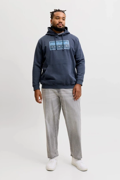 Худі з принтом Jack&Jones синій 4XL (ssw-010-blue-3241) - изображение 3