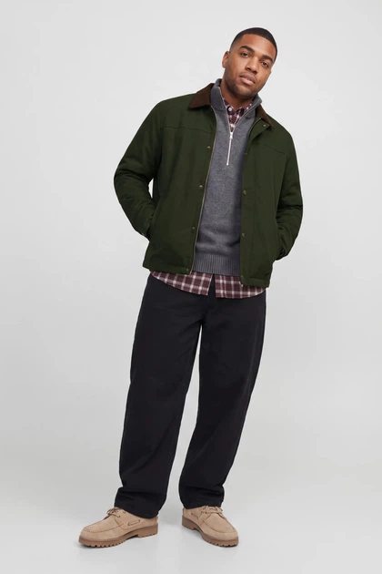Куртка з вельветовим коміром Jack&Jones хакі 4XL (100387-khaki-13420) - Фото 3 Куртка з вельветовим коміром Jack&Jones хакі 4XL (100387-khaki-13420) - изображение 3