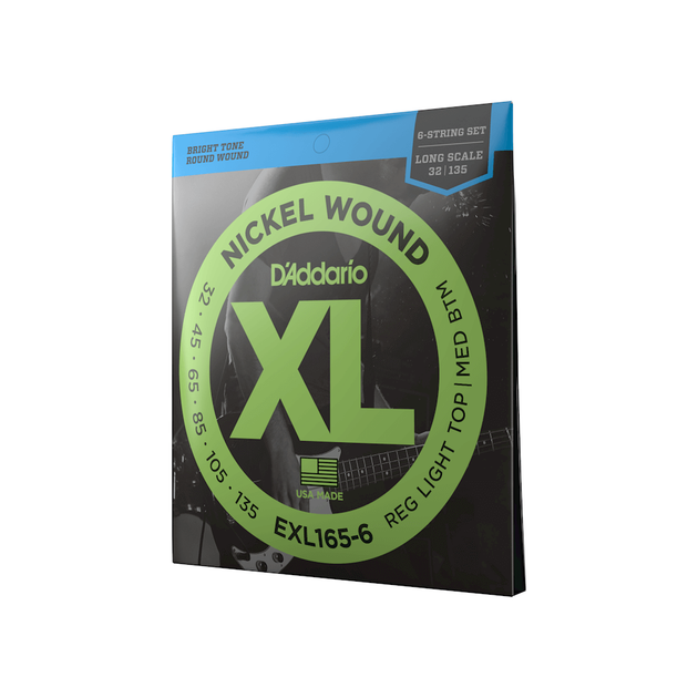 Струны для бас-гитары D'Addario EXL165-6 XL NICKEL WOUND BASS REG LIGHT TOP / MED BOTTOM 6-STRING (32-135) - Фото 2 Струны для бас-гитары D'Addario EXL165-6 XL NICKEL WOUND BASS REG LIGHT TOP / MED BOTTOM 6-STRING (32-135) - изображение 2