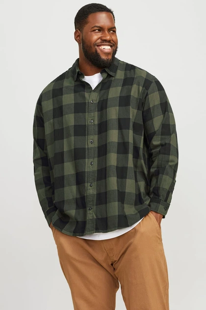 Сорочка Jack&Jones у велику клітинку темно-зелена 2XL (400130-green-12849) - Фото 1 Сорочка Jack&Jones у велику клітинку темно-зелена 2XL (400130-green-12849) - изображение 1