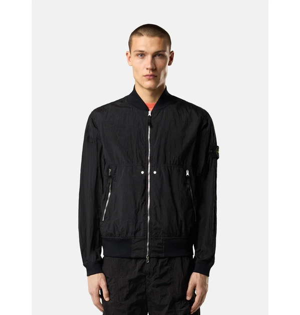 Куртка чоловіча Stone Island Bomber Nylon Metal Watro-Tc In Econyl L Чорний K1S154100019-S0020-V0029 - зображення 3