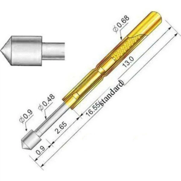 Підпружинений контакт Pogo Pin P50-E2 - 762079 - Фото 3 Підпружинений контакт Pogo Pin P50-E2 - 762079 - зображення 3