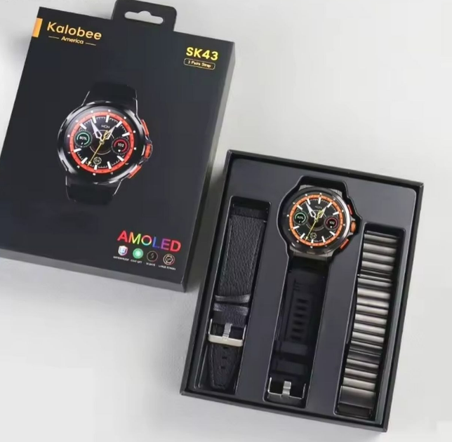 Мужские умные часы Kalobee SK43 Ultra Special Edition спортивные черные Bluetooth Amoled Uwatch (404336) - Фото 6 Мужские умные часы Kalobee SK43 Ultra Special Edition спортивные черные Bluetooth Amoled Uwatch (404336) - изображение 6