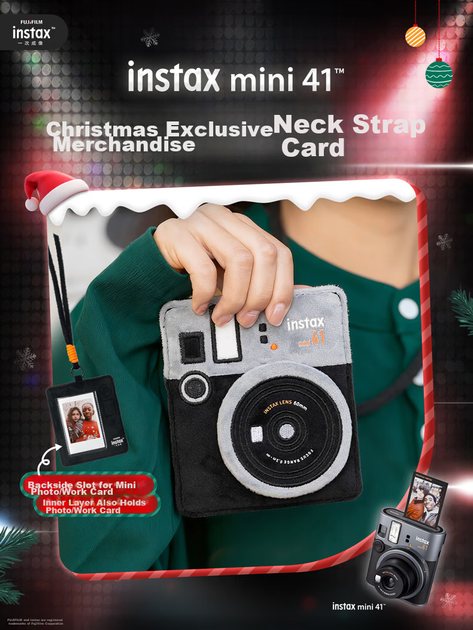 Ремешок на шею для фотоаппарата INSTAX Fujifilm instax mini41, с держателем для карт - изображение 2