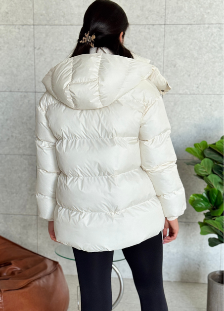 Зимный женский пуховик Eva Classic ТЕССА молочный 52 - изображение 4