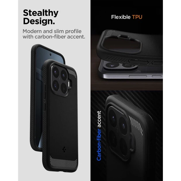 Чехол Spigen Rugged Armor для Xiaomi 17T Pro Black (ACS11869) - Фото 8 Чехол Spigen Rugged Armor для Xiaomi 17T Pro Black (ACS11869) - изображение 8