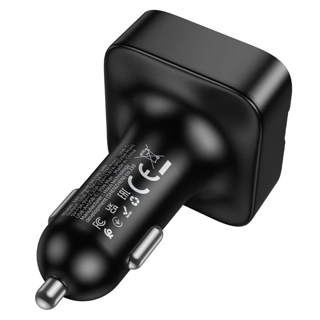 Автомобільний Bluetooth-трансмітер Hoco E87 USB-A + USB-C QC PD 35W Black (6942007658980) - зображення 6