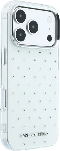 Etui Karl Lagerfeld IML Rhinestones Allover and Electroplated Logo do Apple iPhone 18 Pro / 17 Pro Białe (3666339650612) - obraz 4