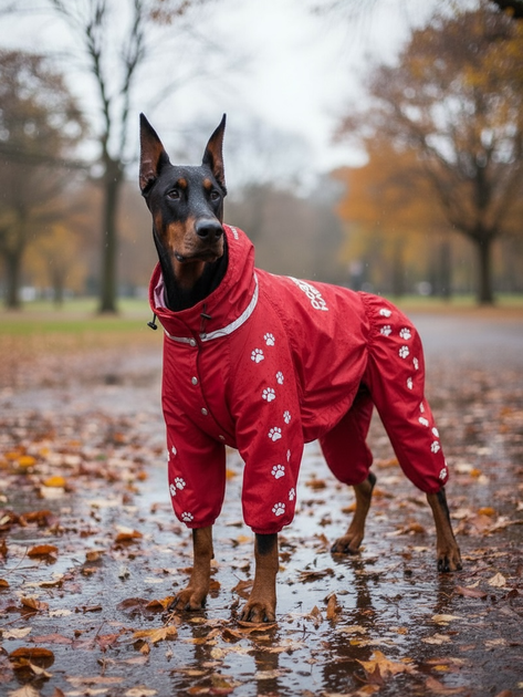 Дощовик для великих порід собак 5XL 61-62cm Самоід Хаскі Лайка Dog's Happiness Червоний Хлопчик 0111-01/20 - изображение 3