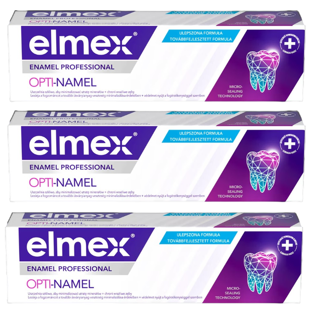 Zestaw past do zębów Elmex Dental Enamel Professional z fluorem 3 x 75 ml (8590232000449) - Zdjęcie 1 Zestaw past do zębów Elmex Dental Enamel Professional z fluorem 3 x 75 ml (8590232000449) - obraz 1