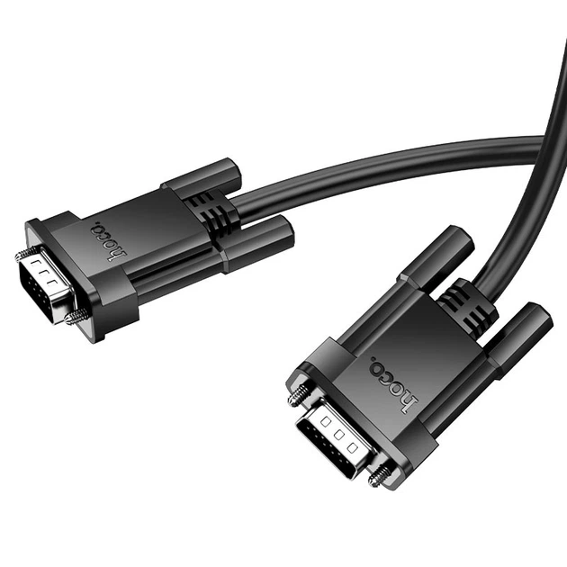 Кабель HOCO US11 Male to Male data cable VGA to VGA 2m Black - зображення 4