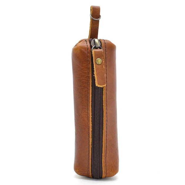 Ключница TARWA Cylinder кожаная тубус коричневая на молнии - изображение 8
