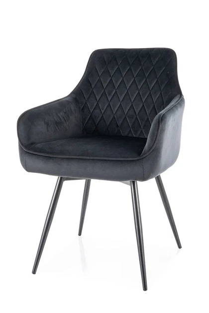 Стілець MARLO VELVET, чорний каркас / чорний BL.19 - Фото 3 Стілець MARLO VELVET, чорний каркас / чорний BL.19 - зображення 3