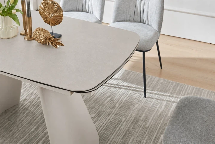 Стол обеденный раскладной ProDobro BROOKLYN CERAMIC 140(200)х80, керамика+стекло, серый мат - Фото 4 Стол обеденный раскладной ProDobro BROOKLYN CERAMIC 140(200)х80, керамика+стекло, серый мат - изображение 4