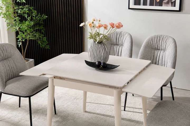 Стол раскладной ProDobro AVENTO CERAMIC 80(130)*80 белый/кашемир - изображение 5