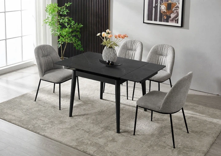 Стол раскладной ProDobro AVENTO CERAMIC 80(130)x80 керамика, черный - изображение 7