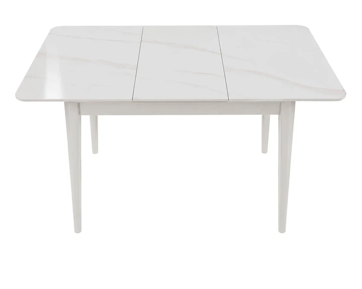 Стол обеденный раскладной ProDobro TALLINN CERAMIC 90(120)х70, керамика, белый глянец - Фото 2 Стол обеденный раскладной ProDobro TALLINN CERAMIC 90(120)х70, керамика, белый глянец - изображение 2
