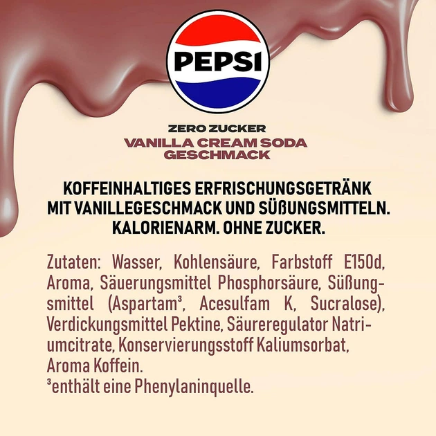 Газированный напиток Pepsi Cream Soda Zero Sugar Без сахара 330мл - изображение 2