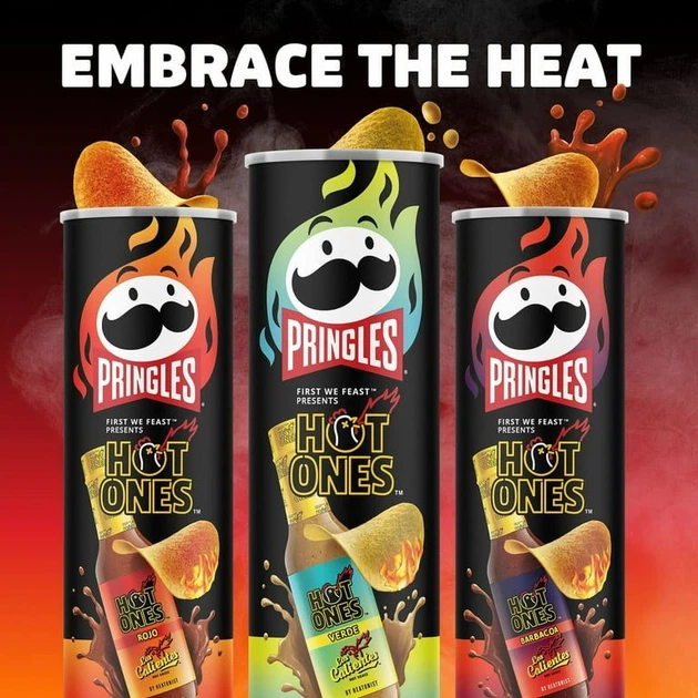 Чипсы Pringles Hot Ones Los Calientes Rojo Острые 156г - Фото 4 Чипсы Pringles Hot Ones Los Calientes Rojo Острые 156г - изображение 4