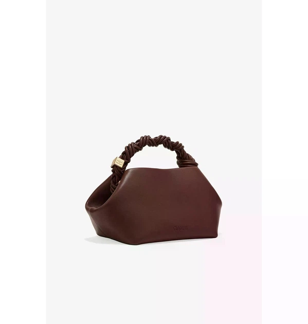 Женская кожаная сумка с логотипом GANNI Small Bou Bag Шоколадный - Фото 3 Женская кожаная сумка с логотипом GANNI Small Bou Bag Шоколадный - изображение 3