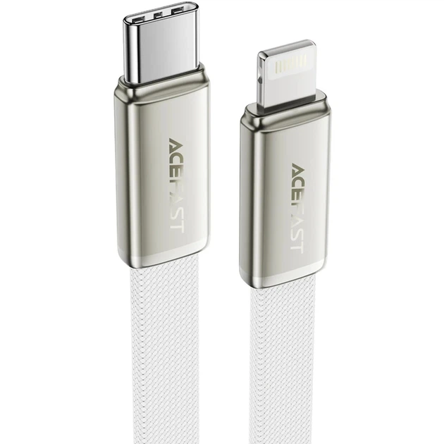 Кабель Acefast C24-01 ultra-thin USB 2.0 Type-C M to Lightning M 1.2м White (6974316286240) - изображение 2