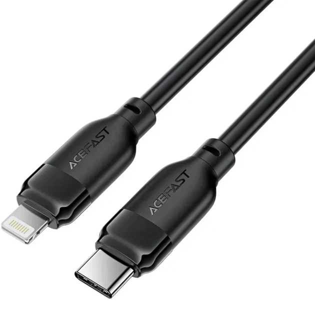 Кабель Acefast C16-01 USB 2.0 Type-C M to Lightning M 1.2м TPU Black (6974316286196) - Фото 3 Кабель Acefast C16-01 USB 2.0 Type-C M to Lightning M 1.2м TPU Black (6974316286196) - изображение 3
