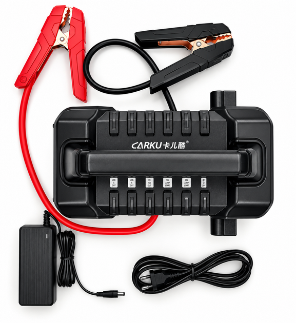Пуско-зарядное устройство CARKU EPower-326B 12/24В, 3500А, 56000 мАч — профессиональный бустер для легковых и грузовых авто - изображение 3