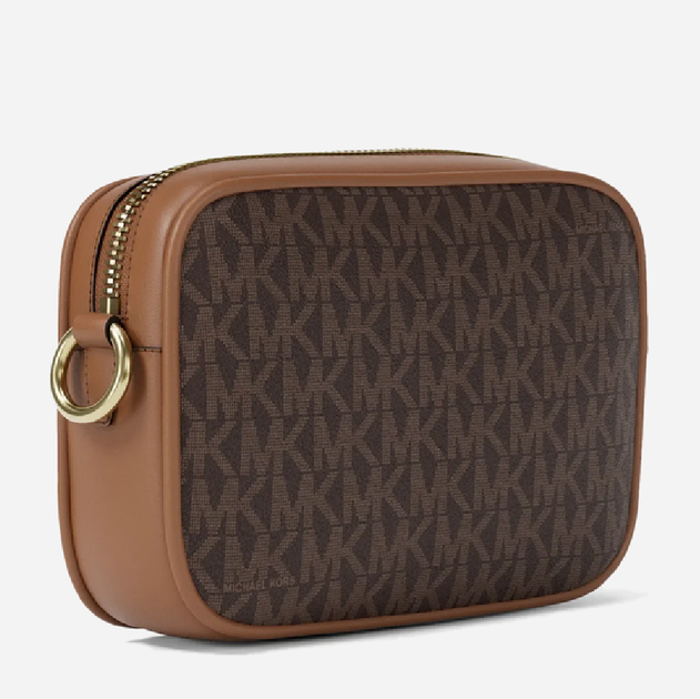 Сумка кросс-боди через плечо женская маленькая Michael Kors Jet Set Small Signature Logo Camera Crossbody Коричневая (199125032000) - Фото 4 Сумка кросс-боди через плечо женская маленькая Michael Kors Jet Set Small Signature Logo Camera Crossbody Коричневая (199125032000) - изображение 4