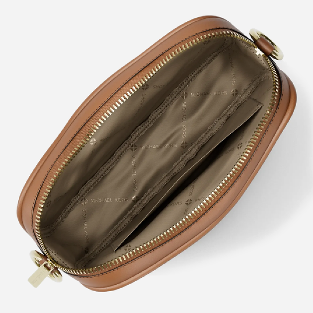 Сумка кросс-боди через плечо женская маленькая Michael Kors Jet Set Small Signature Logo Camera Crossbody Коричневая (199125032000) - Фото 5 Сумка кросс-боди через плечо женская маленькая Michael Kors Jet Set Small Signature Logo Camera Crossbody Коричневая (199125032000) - изображение 5