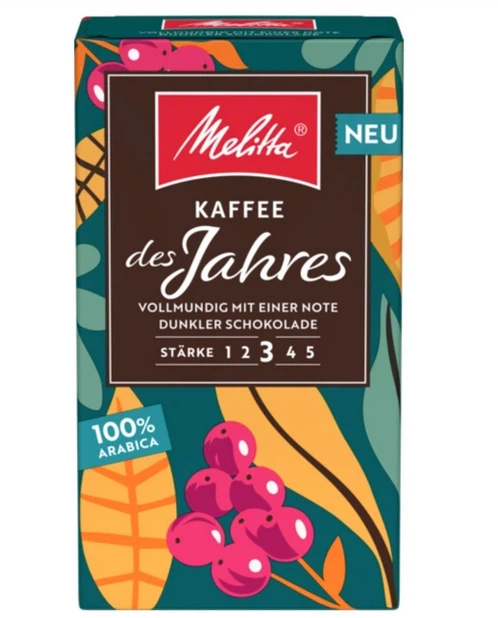 Кава Melitta Kaffee des Jahres мелена 510 г середнього обсмажування 100% арабіка середній помел інтенсивність 3/5 шоколадна кава з нотами темного шоколаду для щоденного приготування - Фото 4 Кава Melitta Kaffee des Jahres мелена 510 г середнього обсмажування 100% арабіка середній помел інтенсивність 3/5 шоколадна кава з нотами темного шоколаду для щоденного приготування - зображення 4