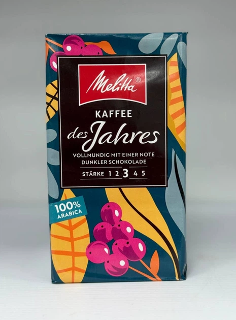 Кава Melitta Kaffee des Jahres мелена 510 г середнього обсмажування 100% арабіка середній помел інтенсивність 3/5 шоколадна кава з нотами темного шоколаду для щоденного приготування - Фото 5 Кава Melitta Kaffee des Jahres мелена 510 г середнього обсмажування 100% арабіка середній помел інтенсивність 3/5 шоколадна кава з нотами темного шоколаду для щоденного приготування - зображення 5